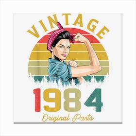 39 Year Old Gifts Vintage 1984 39th Birthday For Women 1 Canvas Print