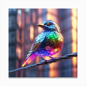 646489 A Colorful Bird Made Of Translucent Crystal Perche Xl 1024 V1 0 2 Canvas Print