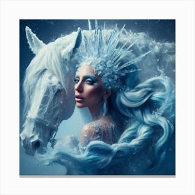Ice Queen Lady Gaga with Horse Canvas Print