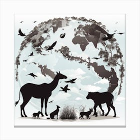 Animals On The Earth Canvas Print