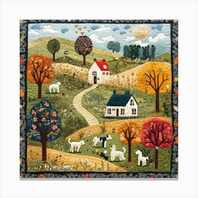 Dogs In The Countryside Tapestry 2 Canvas Print