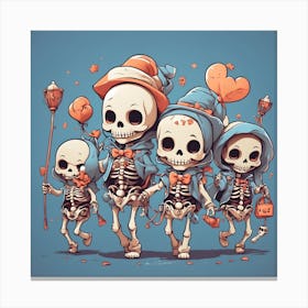 Skeleton Family Canvas Print