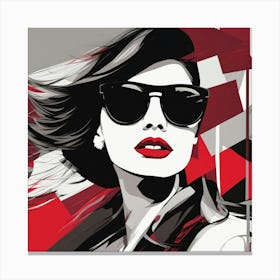 Woman In Red And Black Canvas Print