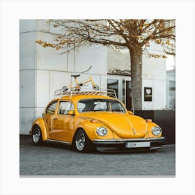 Yellow Volkswagen Beetle Canvas Print