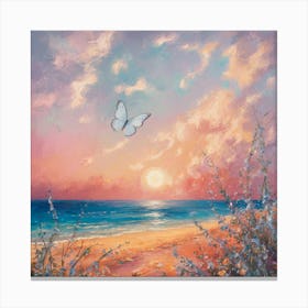 Butterfly On The Beach 20 Canvas Print