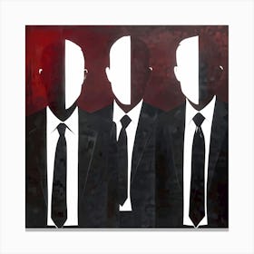 Corporate Facade: Three Men In Suits Canvas Print