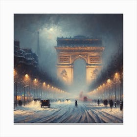 Paris At Night Art Print Canvas Print