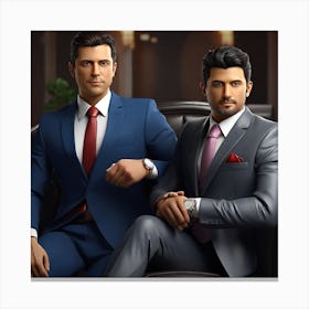 Two Men In Suits Canvas Print