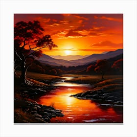 Sunset River Canvas Print