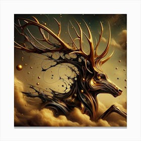 Deer In The Clouds Canvas Print