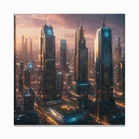 Futuristic Cityscape Canvas Print