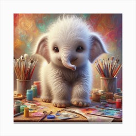 Little Artist Elephant 2 Canvas Print