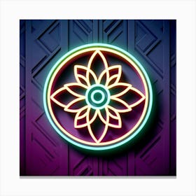 Neon Flower Painting Canvas Print