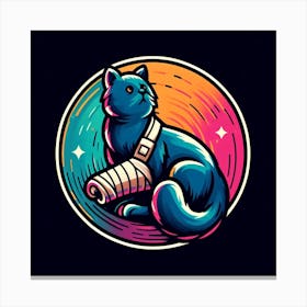 Cat With A Bandage Canvas Print