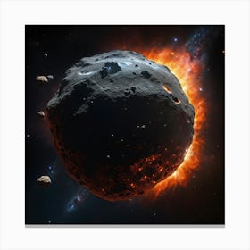 Asteroid In Space Canvas Print