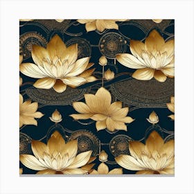 Gold Lotus Canvas Print