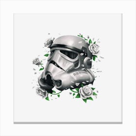 Flower Rose helmet trooper Canvas Print