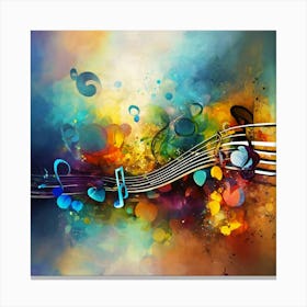 Colorful Music Notes Canvas Print