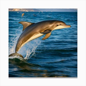 Dolphin Leaping Out Of The Water Canvas Print