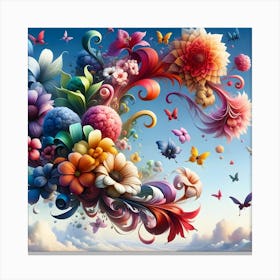 Flowers In The Sky Canvas Print