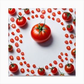 Red Tomatoes In A Circle 4 Canvas Print