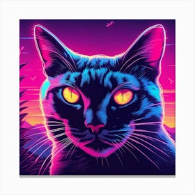 Cat With Glowing Eyes Canvas Print