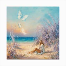 Butterfly On The Beach 12 Canvas Print