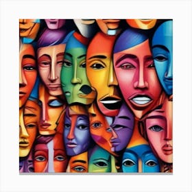 1000014489 faces abstract art print. Canvas Print