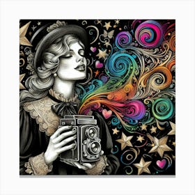 Polaroid Camera Art Digital Image No. 46 by Cam Views Canvas Print