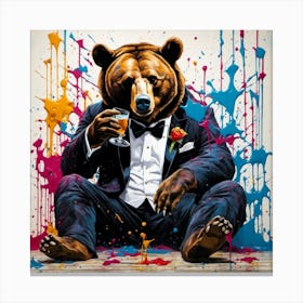 Bear In Tuxedo Canvas Print
