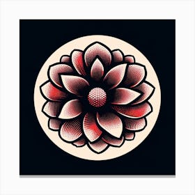 Flower In A Circle Canvas Print