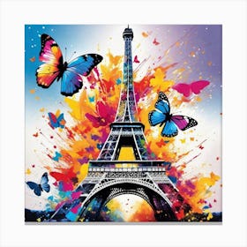 Paris With Butterflies 156 Canvas Print