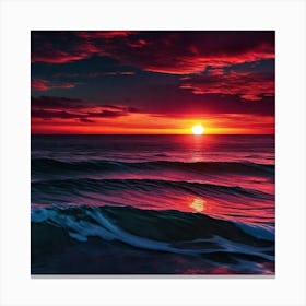 Sunset Over The Ocean 80 Canvas Print