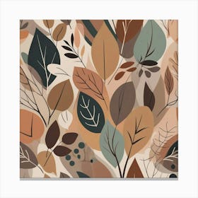 Autumn Leaves Seamless Pattern 1 Canvas Print