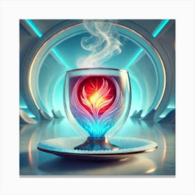 A Futuristic Drink Called Frozen Flame Tea, Elegan Canvas Print