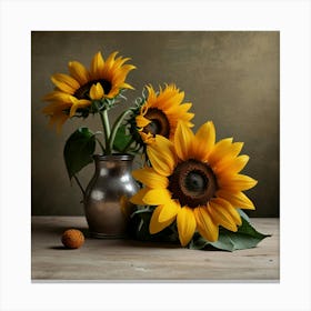 Default Sunflower Still Life Art 3 Canvas Print