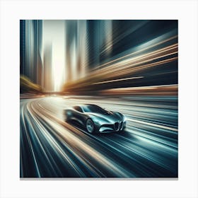 Futuristic Car In Motion Canvas Print