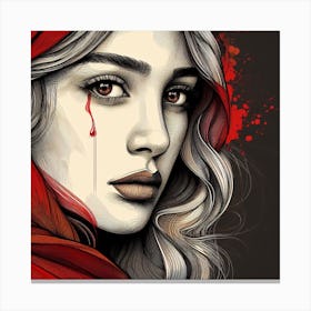 Red Riding Hood-Line Art Canvas Print