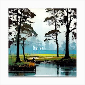 Pond With Trees 1 Canvas Print