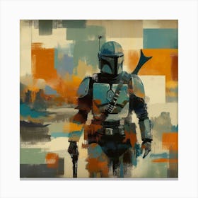 Din Djarin The Mandalorian Desert Paint Swipe Star Wars Art Print Canvas Print