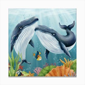 Whale Choir Underwater Concert Print Art Canvas Print