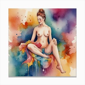 Nude Painting, Nude Woman Akt Canvas Print