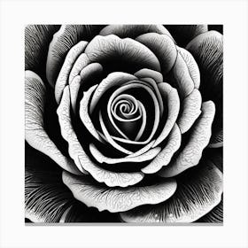 Black And White Rose 5 Canvas Print