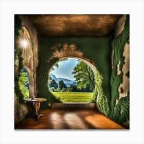 Ivy Covered Window Canvas Print