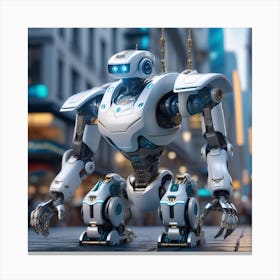 Robot In The City 47 Canvas Print
