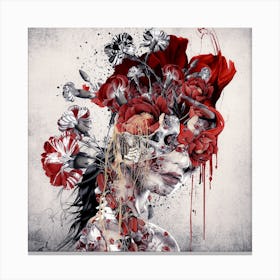 Queen Of Skull Square Canvas Print