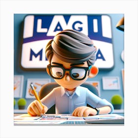 Learning boy Canvas Print