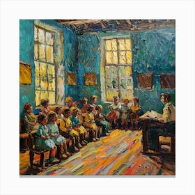 Van Gogh Style: The Village Schoolhouse Series Canvas Print