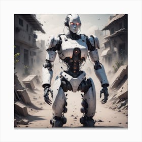 Robot In The City 2 Canvas Print