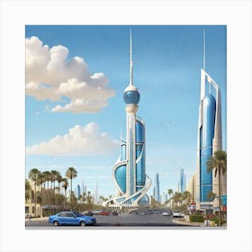 Futuristic Cityscape 1 Canvas Print